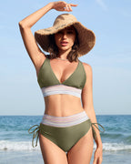 Flattering Deep V High-Waist Bikini