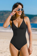 Alessa Sculpt V-Neck One Piece Lago Swimwear Beachwear Swimsuit
