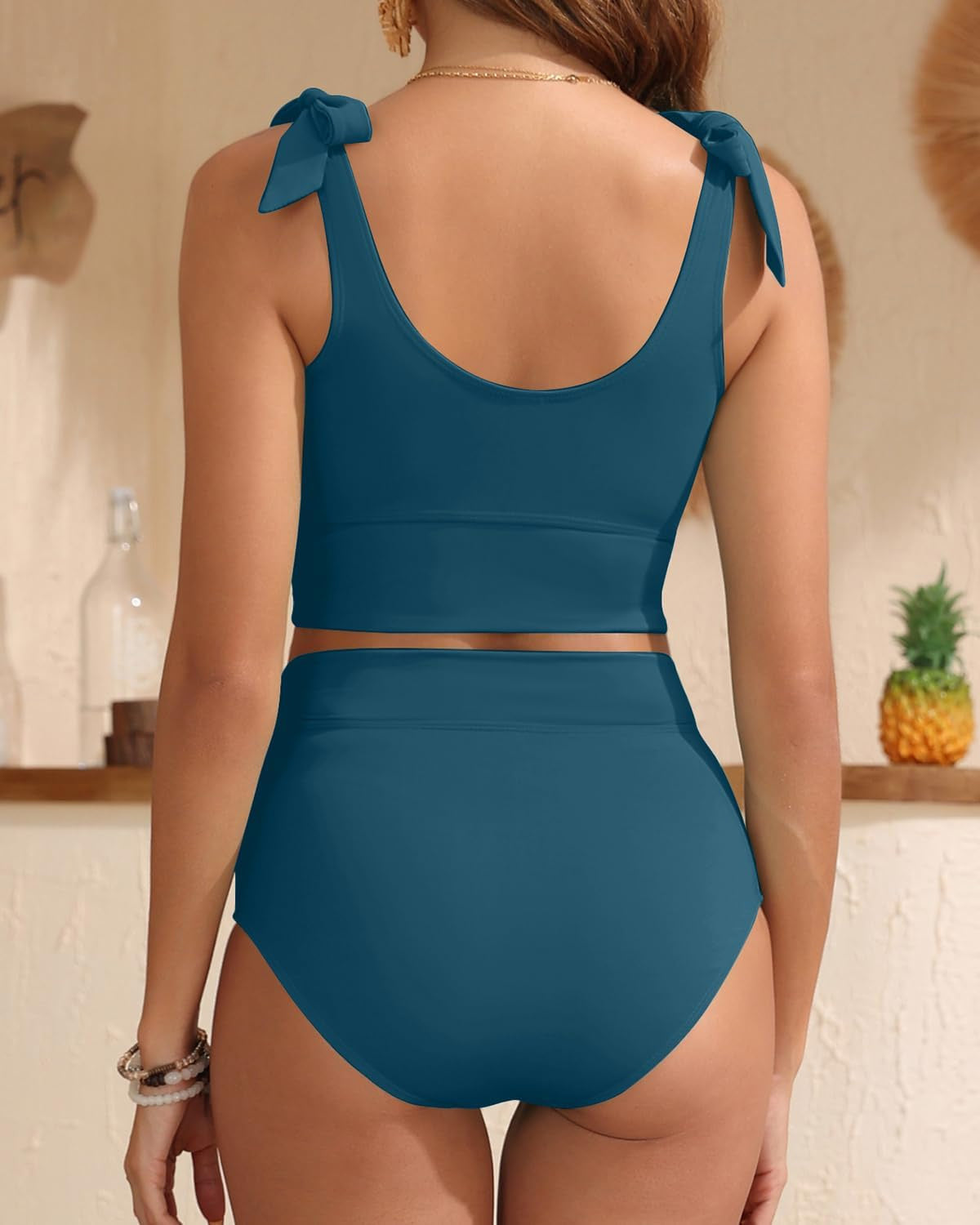 Bow Knot High-Waist Tummy Control Tankini