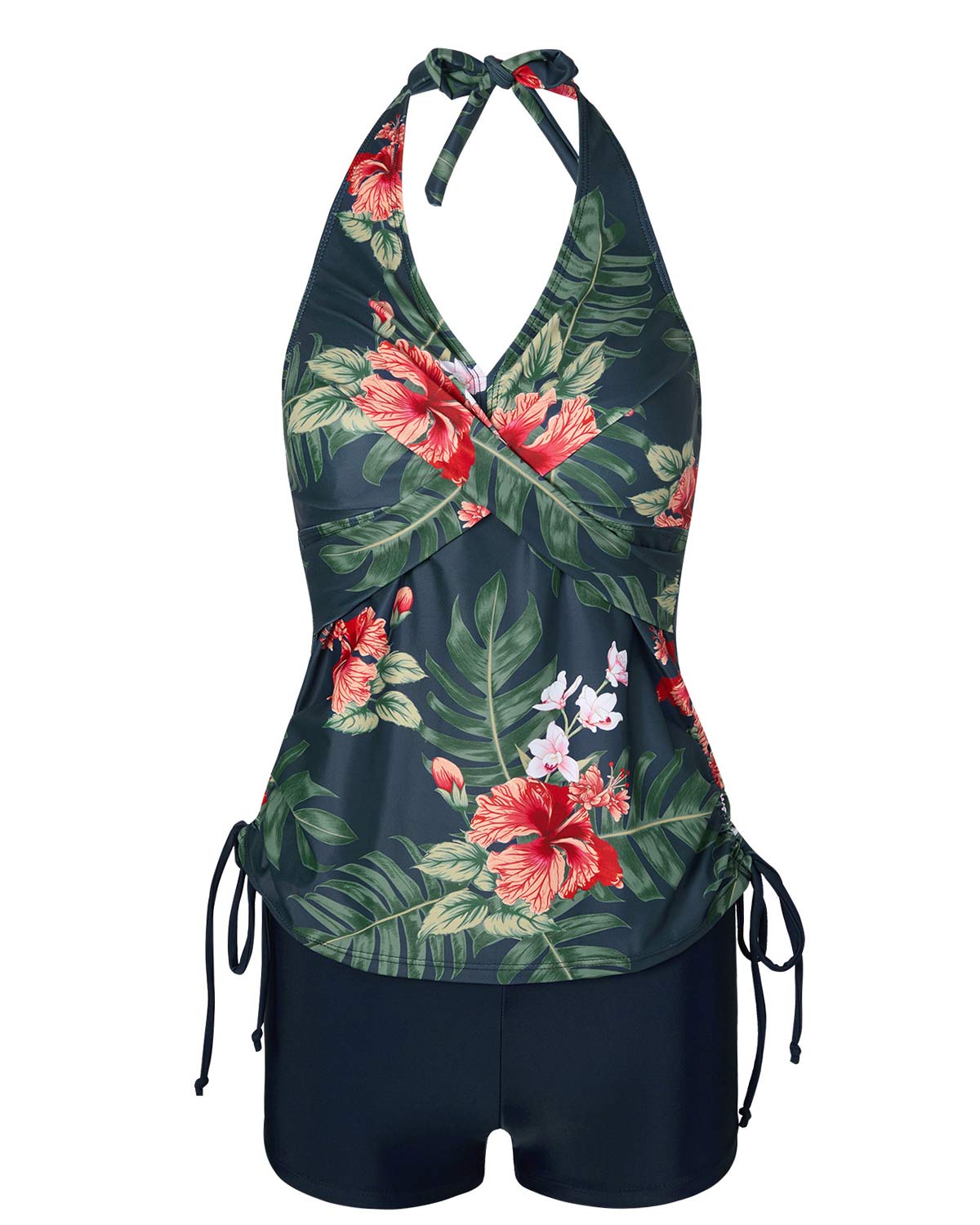 Elegant Two-Piece Tankini with Shorts