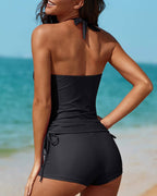 Elegant Two-Piece Tankini with Shorts