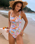Floral Corset One-piece mesh skirt Swimsuit