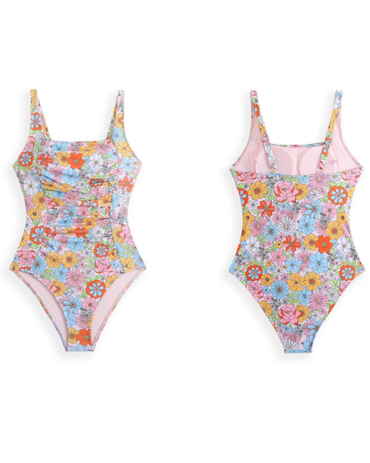 Floral Corset One-piece mesh skirt Swimsuit