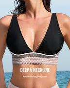 Flattering Deep V High-Waist Bikini