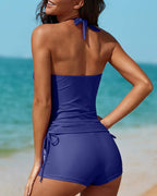 Elegant Two-Piece Tankini with Shorts
