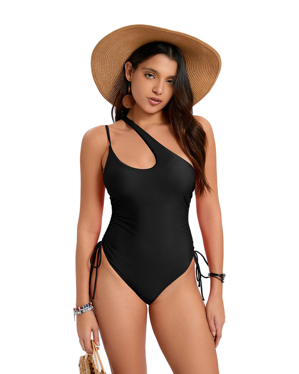 One-Shoulder Ruched Swimsuit