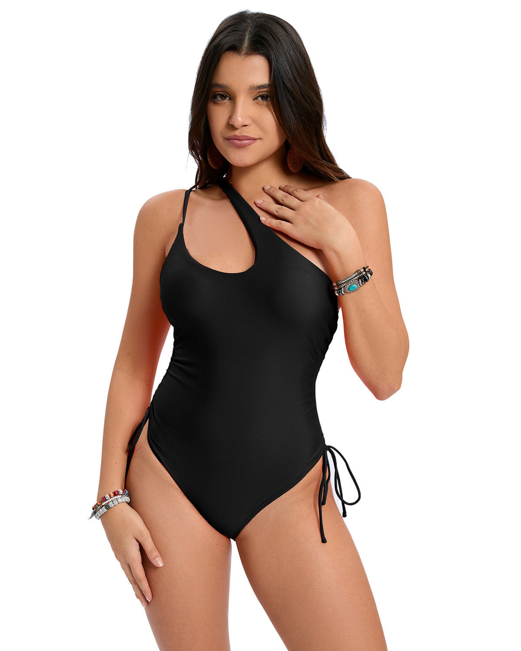 One-Shoulder Ruched Swimsuit