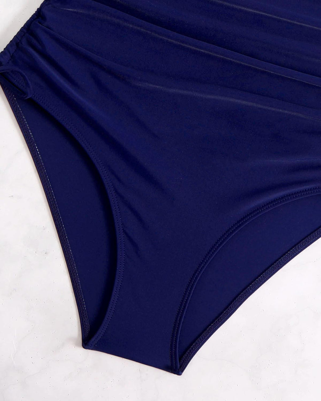 Ruched Back-Ring One-Piece Swimsuit