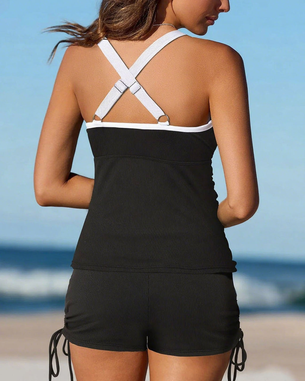 Tummy Control Two-Piece Tankini Shorts