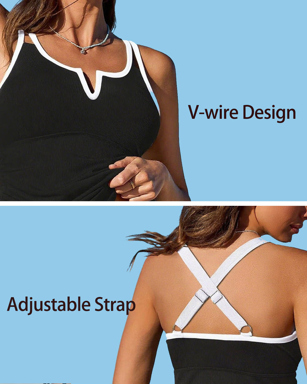 Tummy Control Two-Piece Tankini Shorts