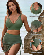 Selene Sculpt Tummy Control Bikini Set with Mesh Sarong