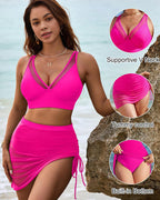 Selene Sculpt Tummy Control Bikini Set with Mesh Sarong