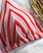 Striped Halter Bikini Set
