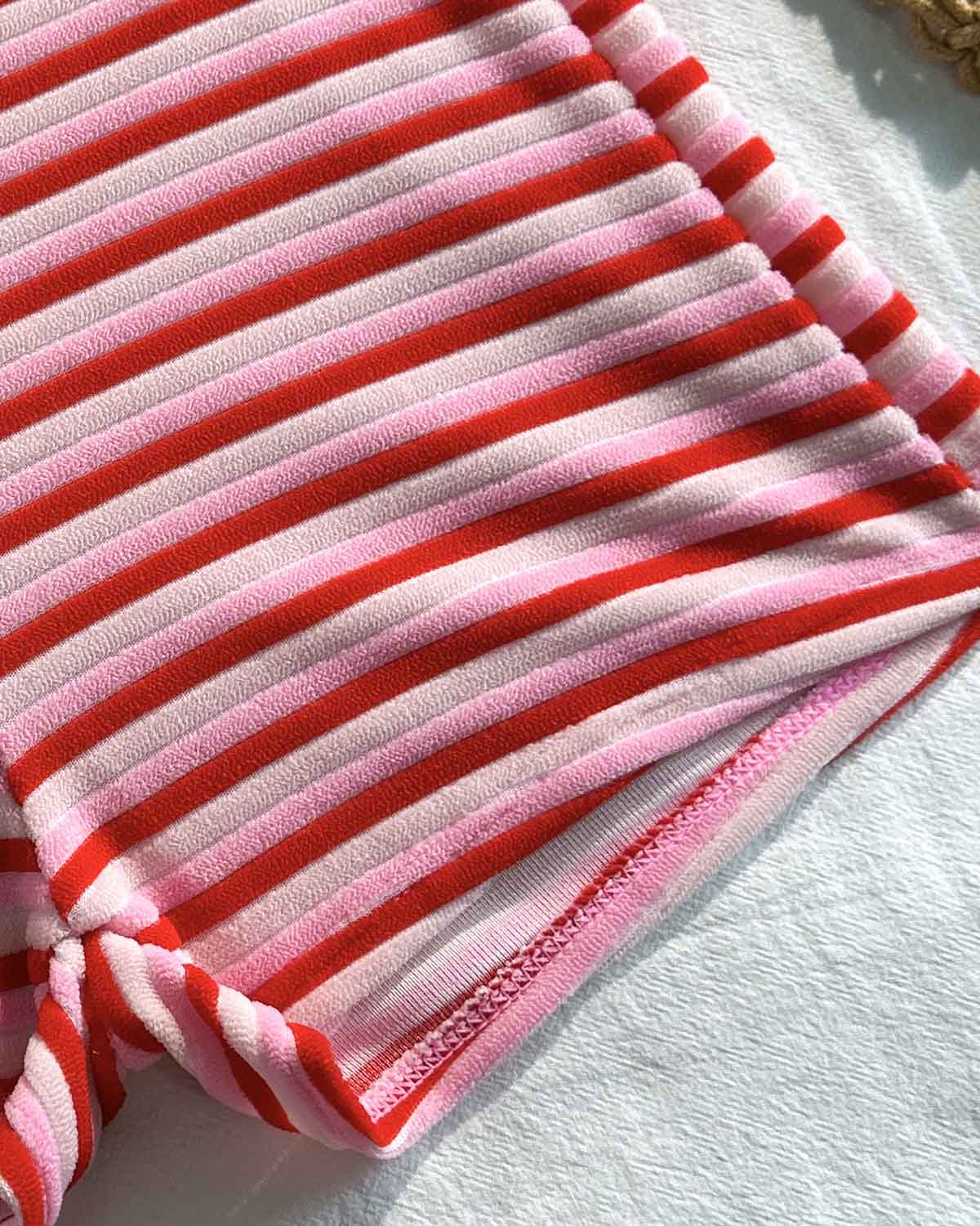 Striped Halter Bikini Set