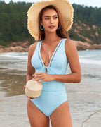 Mesh Backless Ruched One-Piece Swimsuit